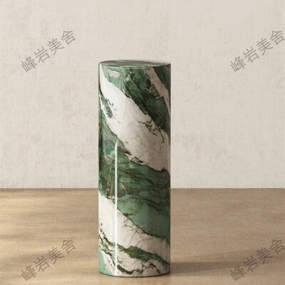 圆形立柱大理石摆件底座客厅落地高低展示台装饰墩子高端花架玄关
