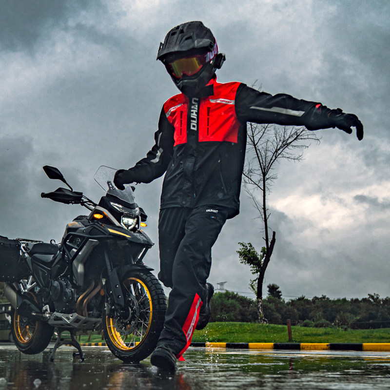 杜汉摩托车分体式雨衣雨裤套装男单人反光骑行装备摩旅防暴雨雨衣