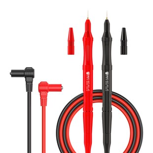 精选弹簧式万用表表笔特尖铜针防烫防冻硅胶线20A纯铜特尖表针可