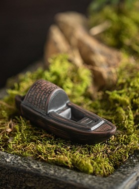 精选中式陶瓷六角凉亭小摆件创意复古亭子微景观盆栽造景假山水景