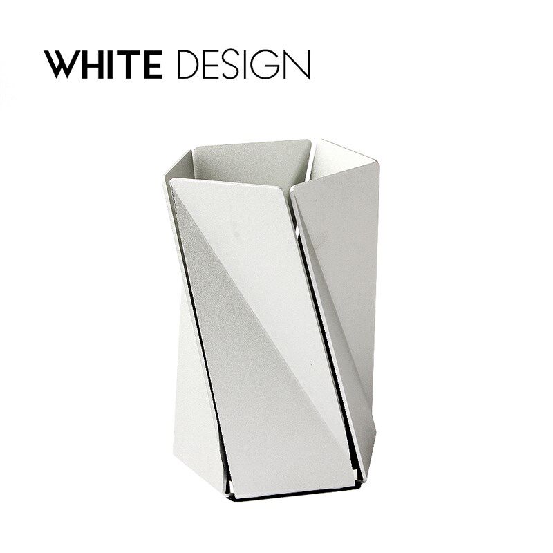 White Design 创意金属扭转铝合金笔筒 简洁桌面收纳高端文具