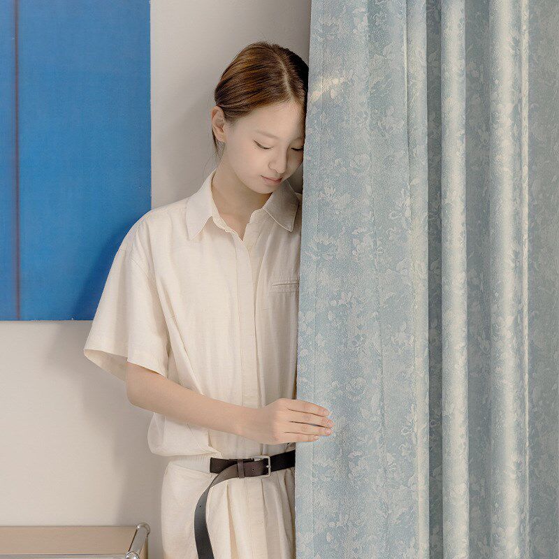 雪尼尔窗帘遮光2025新款卧室高级感客厅飘窗定制绍兴柯桥厂家直销