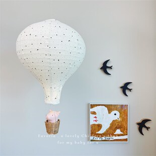 Favoria韩系ins布艺热气球儿童房挂件小夜灯空中吊饰生日橱窗布置
