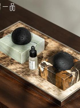 大理石香薰扩散器客厅茶几氛围感摆件酒店会所卧室衣帽间高级摆件