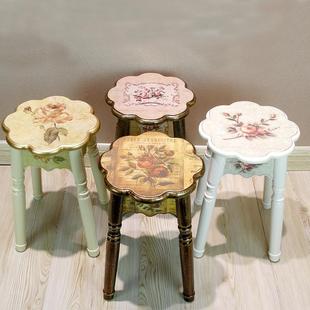 简约餐桌凳子家用餐厅吃饭餐凳防滑登子高北欧客厅实木圆凳梳妆凳