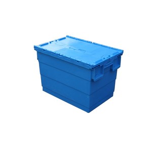 斜插箱塑料d周转箱全新料带盖生鲜配送加厚物流箱地摊箱收纳箱