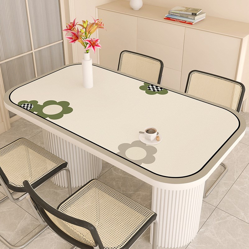现代简约餐厅防水防油皮革桌垫家用好打理可剪Q裁餐桌垫耐脏防滑
