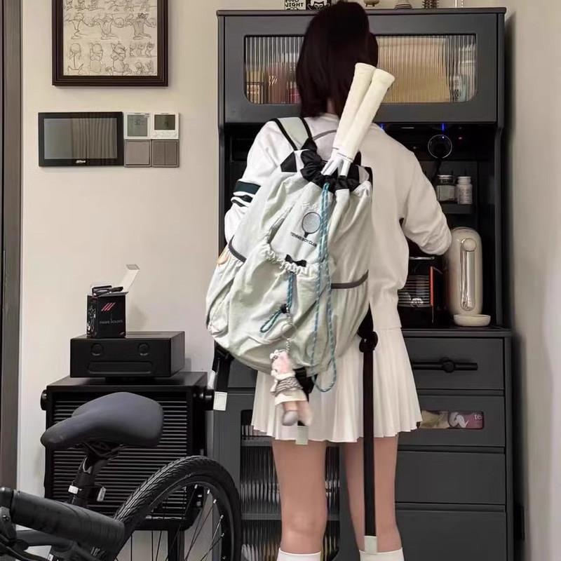 羽毛球包薄荷曼波色男女网球拍背包轻便运动旅游大容量抽绳双肩书