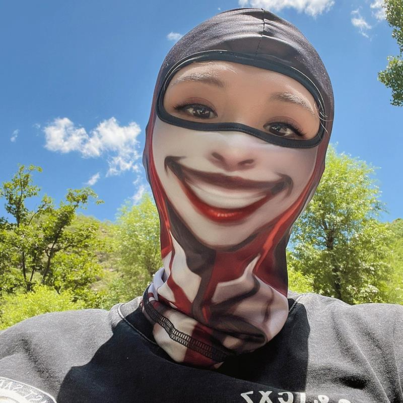 摩托车冰丝防晒头套男夏季头盔内衬全脸骑行面罩户外防风搞怪面巾