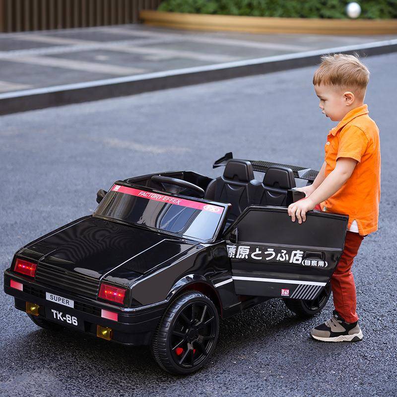 出口童电动汽车四驱带遥控可坐大人男女宝宝玩具双人摇摆四轮童车