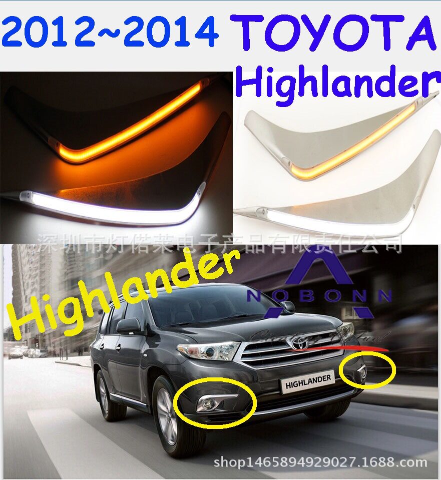 适用于丰田汉兰达日行灯前照灯LED雾灯大灯眉2012~2014highlander