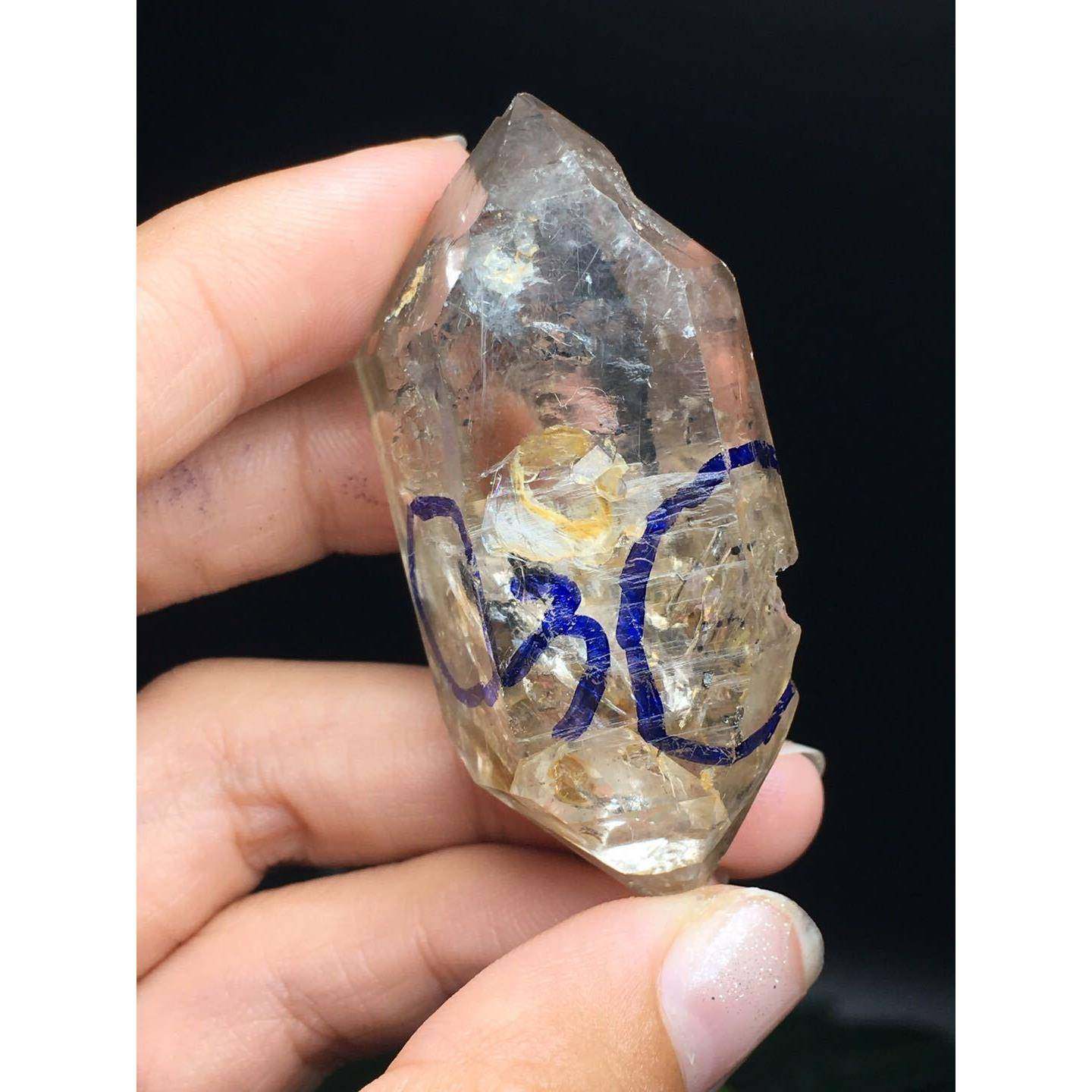 赫尔基蒙水晶(闪灵钻)HerkimerDiamond多处黑流沙水胆原石