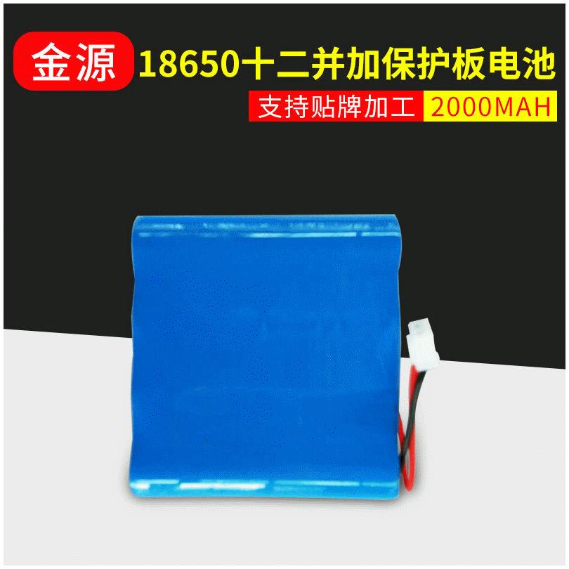 18650-2000MAH十二并加保护板电池组照明灯草坪灯可充电电池组