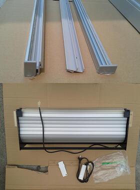 定.制橱柜衣柜电动铝合金卷帘门手动推拉百叶窗百叶折叠门哑黑色