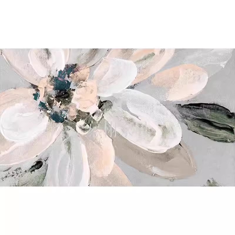 法式轻奢花朵壁画卧室复古客厅电视背景酒店床头民宿手绘油画墙纸