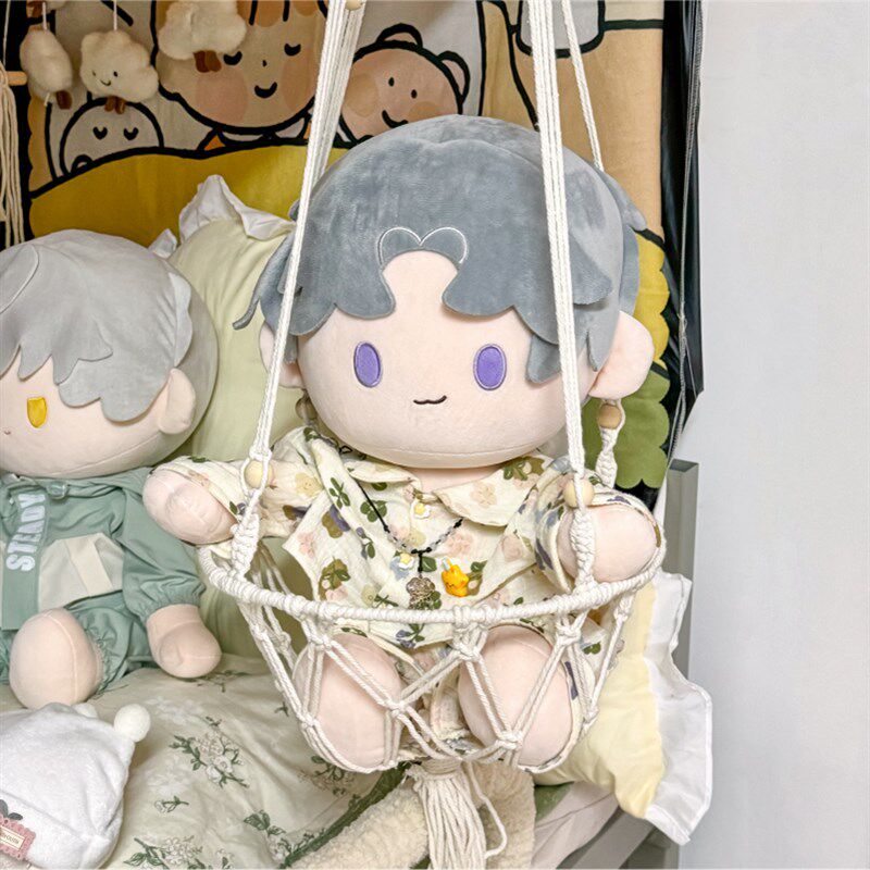 棉花娃娃专用吊椅手工编织吊床10cm15cm20cm吊篮6分bjd娃秋千家具