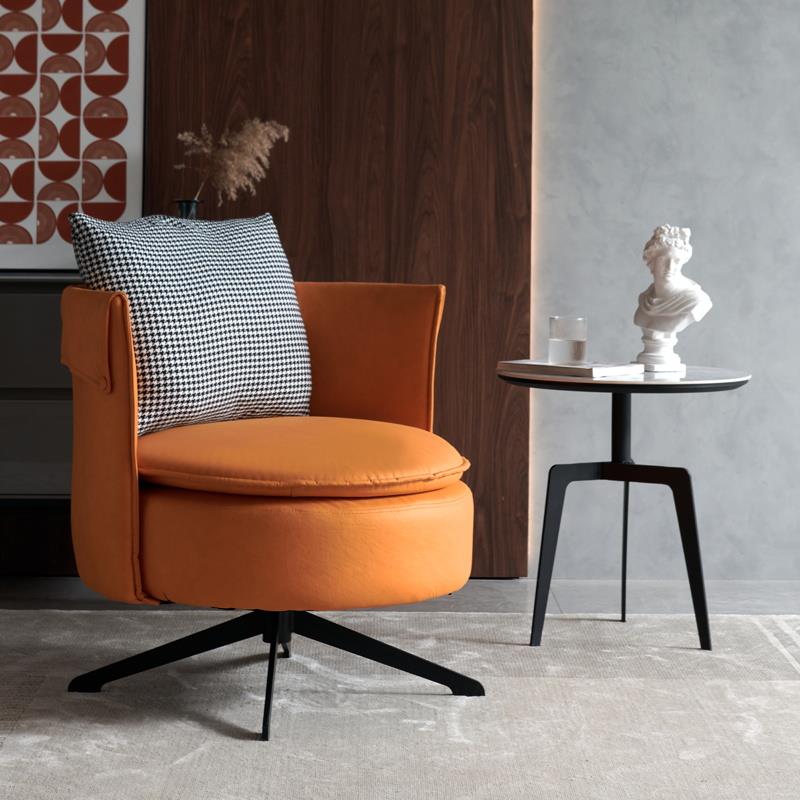 北欧单人旋转电脑接待洽谈会客区沙发茶几客厅阳台网红休闲沙发椅