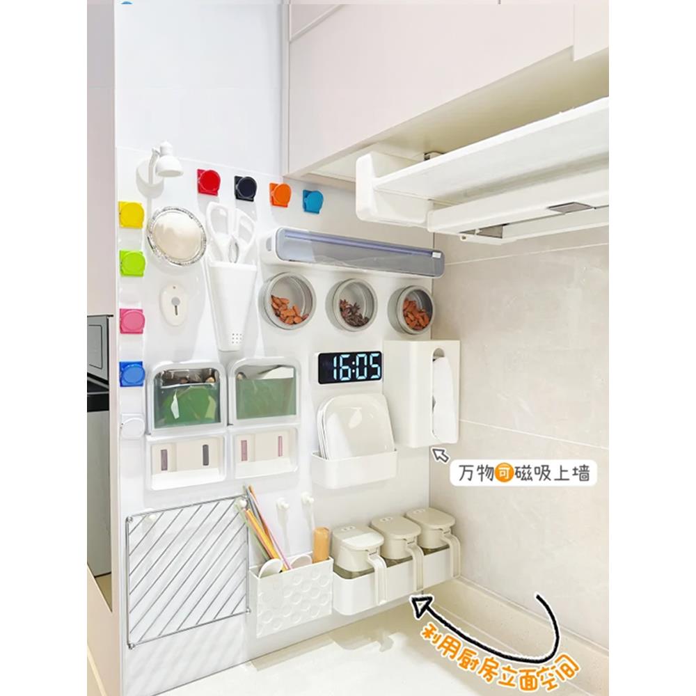 珐琅板墙面平替磁吸厨房白板墙贴自粘贴纸磁铁写字留言定制展示板