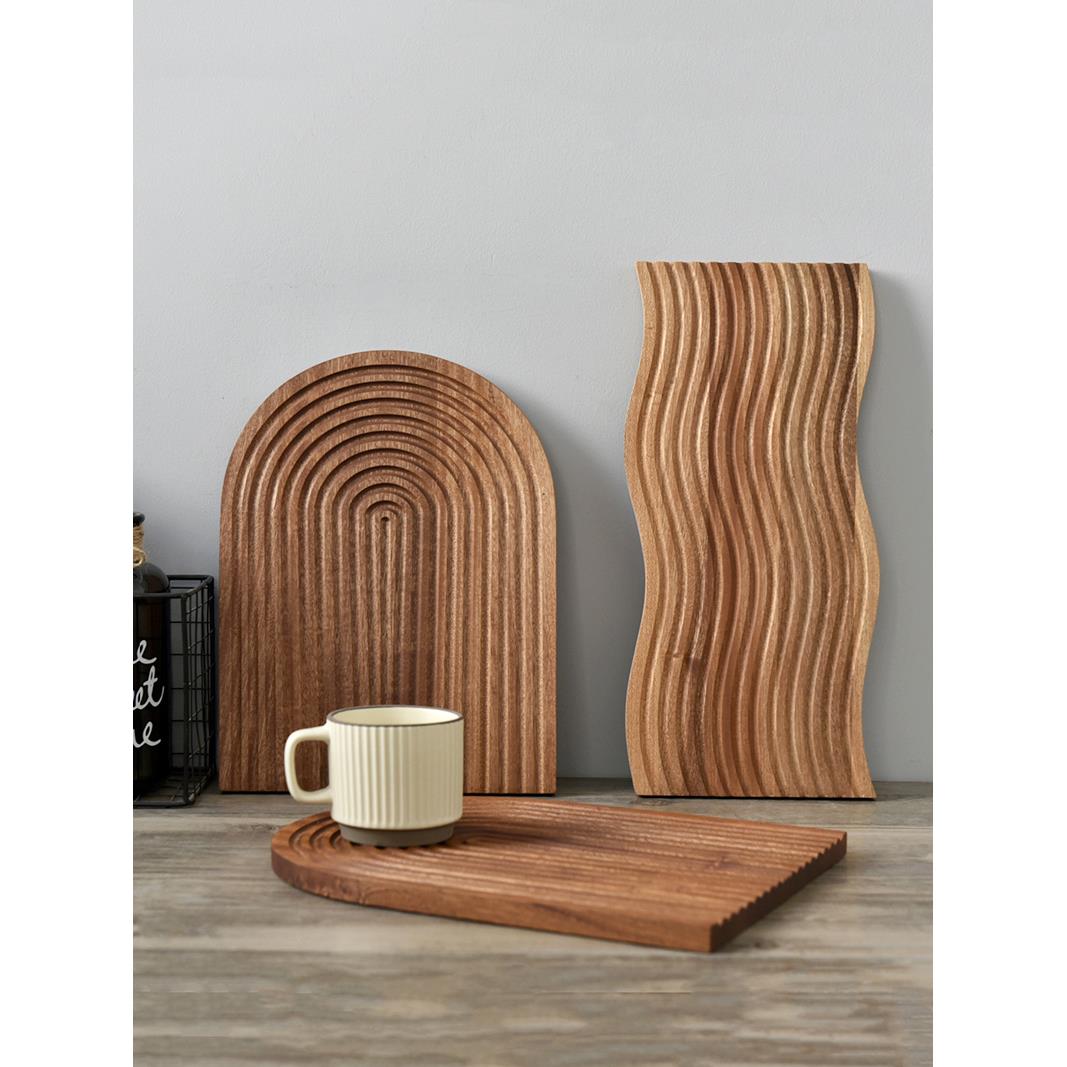 乌檀木多用途托盘香薰木摆件拍照道具餐盘下午茶盘甜品台面包板