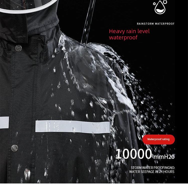 德国劈开式雨衣和雨裤套装大雨雨披，男女骑电动汽车和摩托车加厚