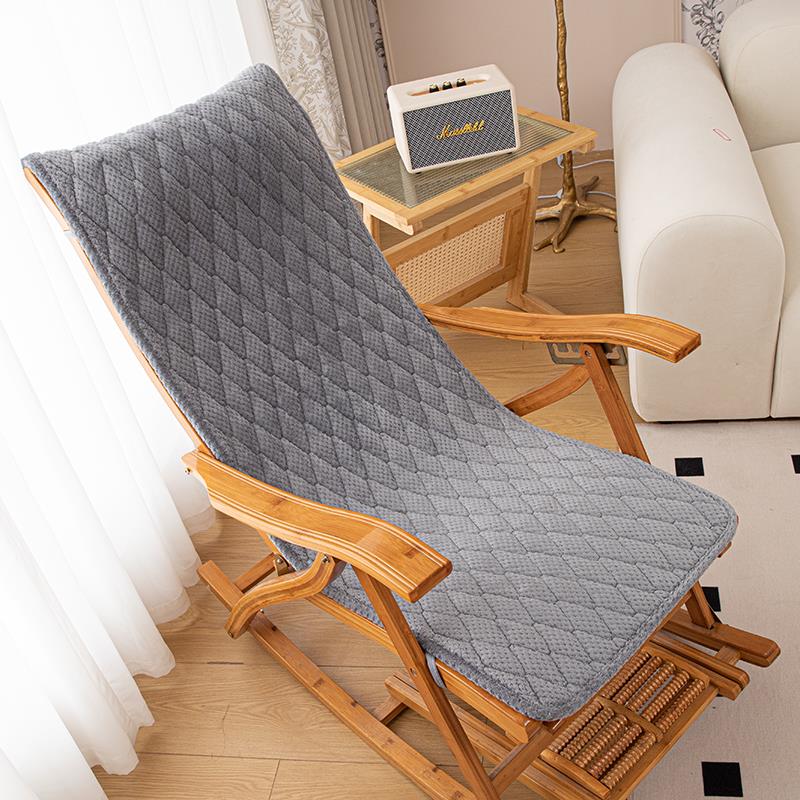 躺椅垫子四季通用毛绒藤椅坐垫靠垫一体春秋午休摇摇椅折叠椅坐垫