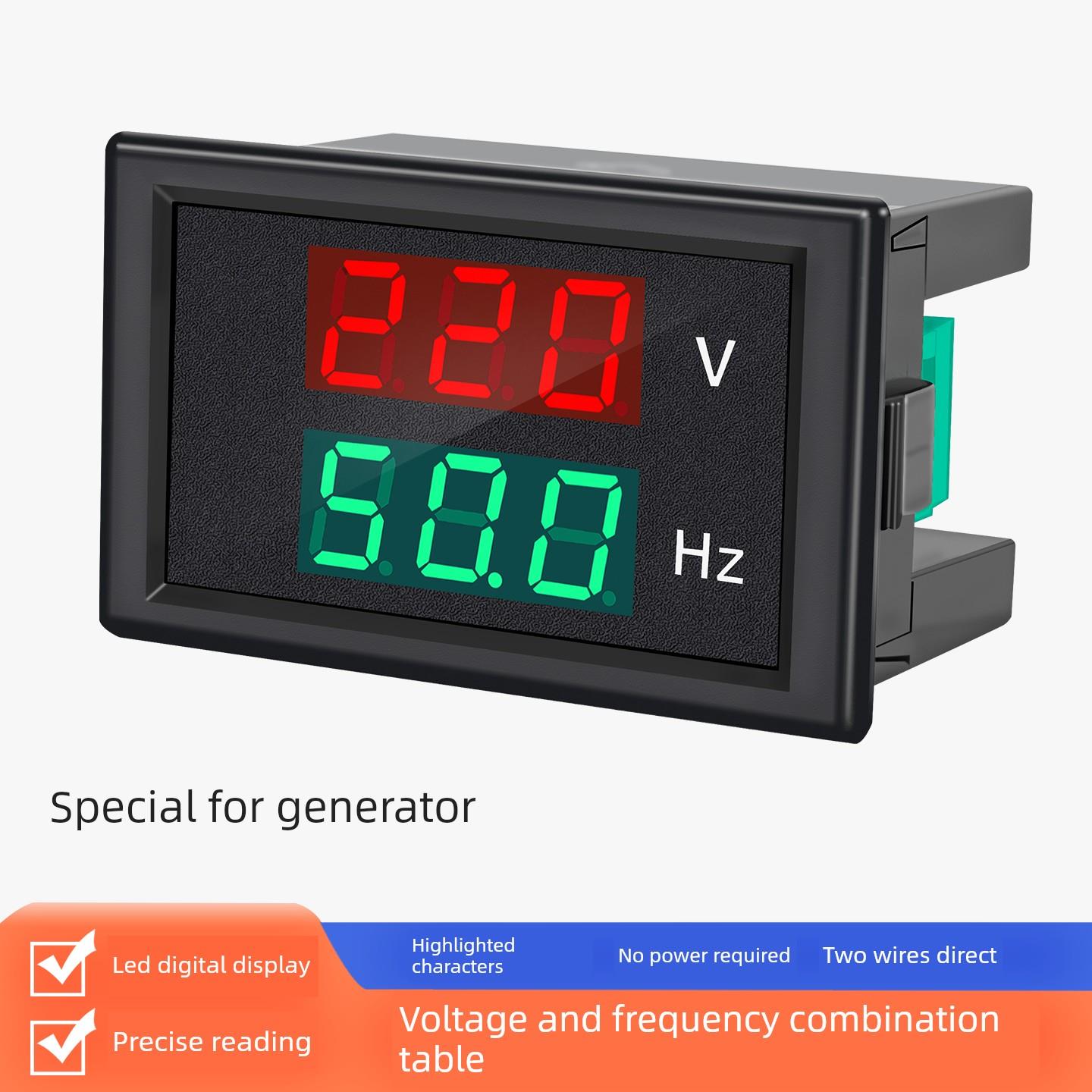 发电机数显电压频率计交流单相220V三相380V50Hz测试仪Dl85-2080A