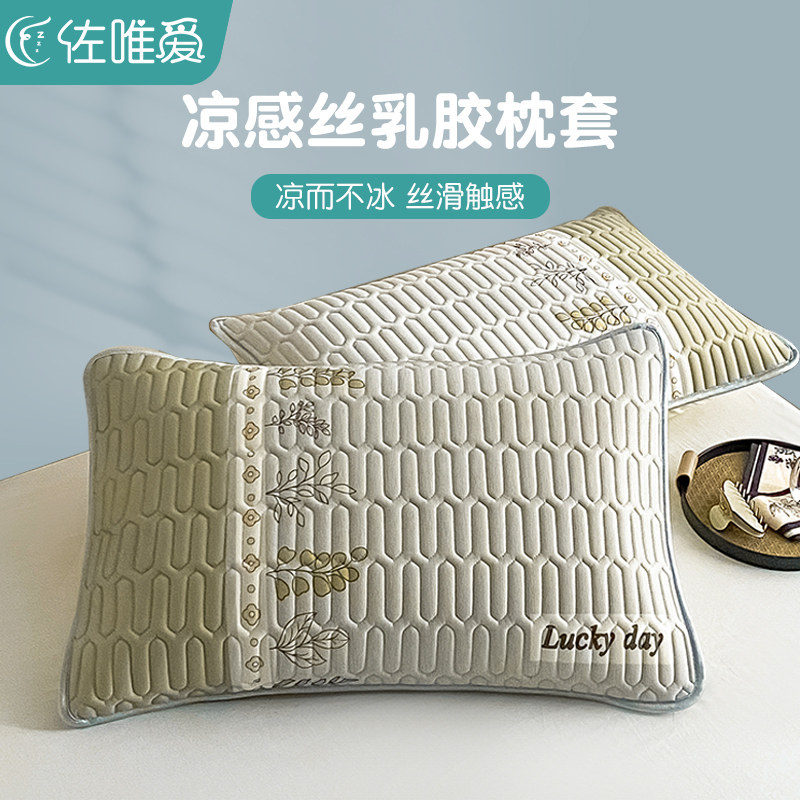 速发枕套一对装家用凉席乳胶枕头套20枕4单款新个整头2芯内胆套