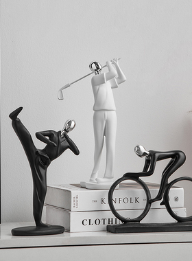 速发简约抽摆运动人物办公室档件高象轻奢客厅酒柜电视柜玄关装饰