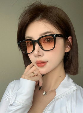 速发男古滩框太镜日落色韩版级感小脸款海边沙方度假太镜复潮