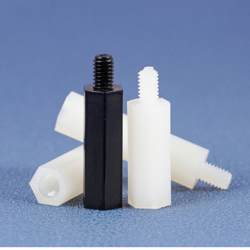 速发促尼龙单头六角柱隔离柱黑白塑料绝柱单柱螺通间隔缘2.5M4M5