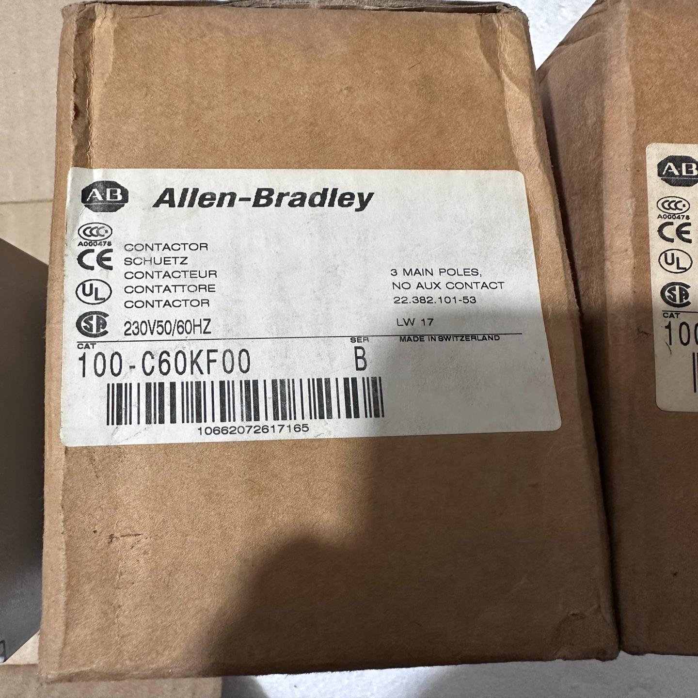 议~AB罗克韦尔接触器100-C60KF00线圈电压230V，全