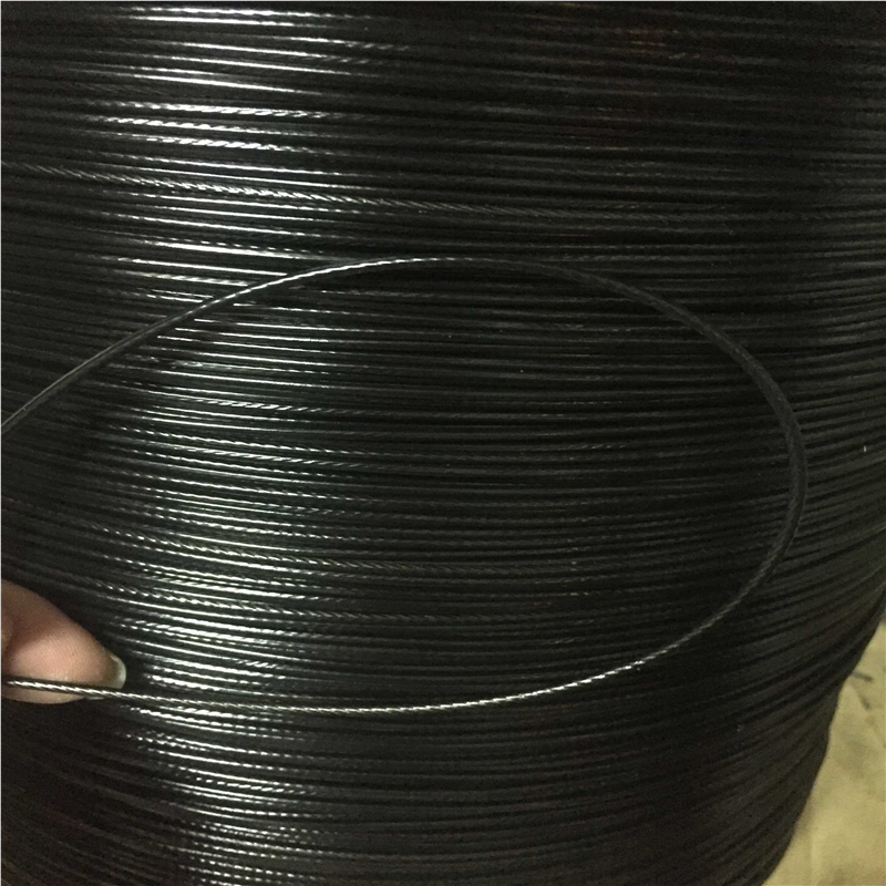 304不锈钢黑色包胶钢丝绳广告吊绳大棚拉绳晾衣绳海钓线挂画绳