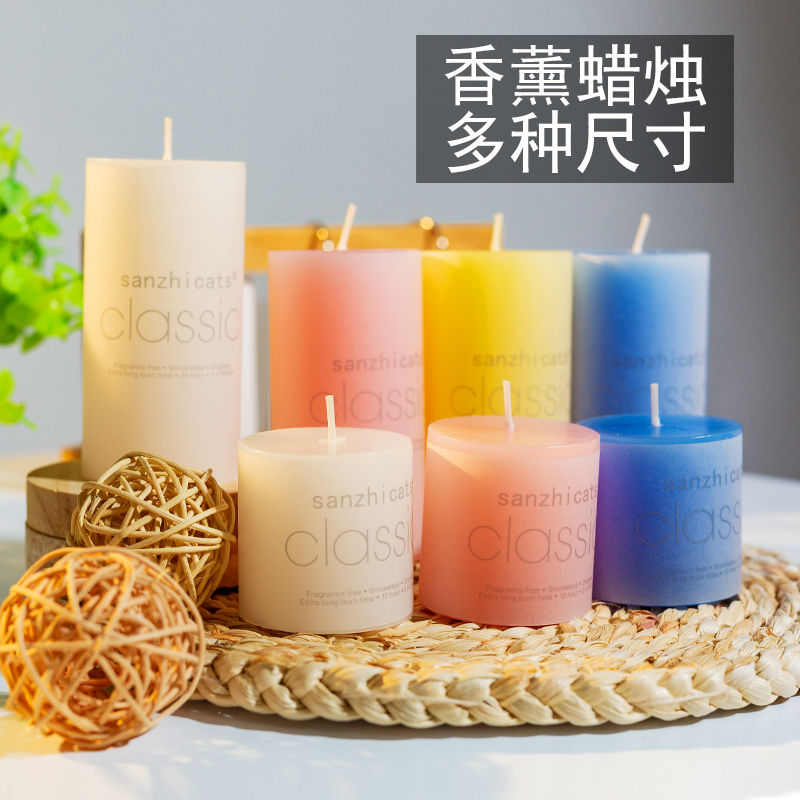 经典蜡烛圆柱烟浪漫求婚香薰欧式烛光晚餐室内室外家用卧室批发