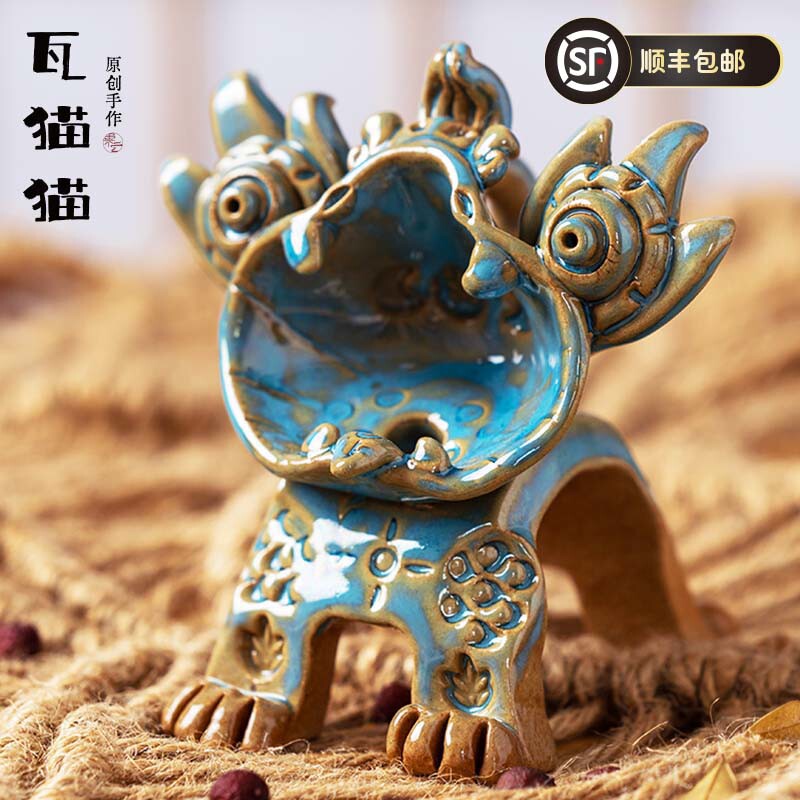 瓦猫云南大理丽江手工陶瓷云溪陶创意开业招财猫文创礼品开业