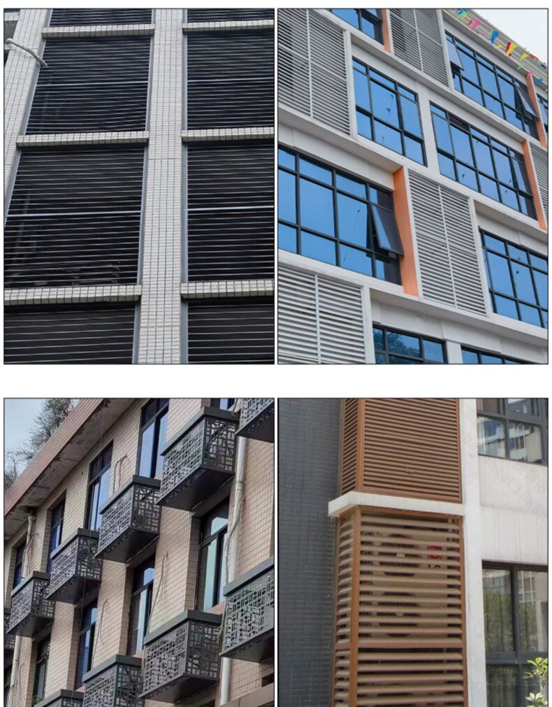 Алюминиевые жалюзи 定制铝合金空调外机罩外墙防雨防晒百叶窗格栅框架遮羞美化保护罩