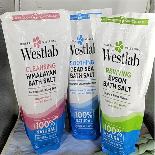现货Westlab泡澡浴盐身体足浴磨砂膏浴盐浴全身海盐沐浴盐