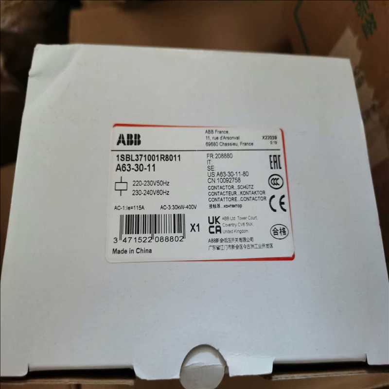 询价~ABB交流接触器 A63-30-11 AC220V