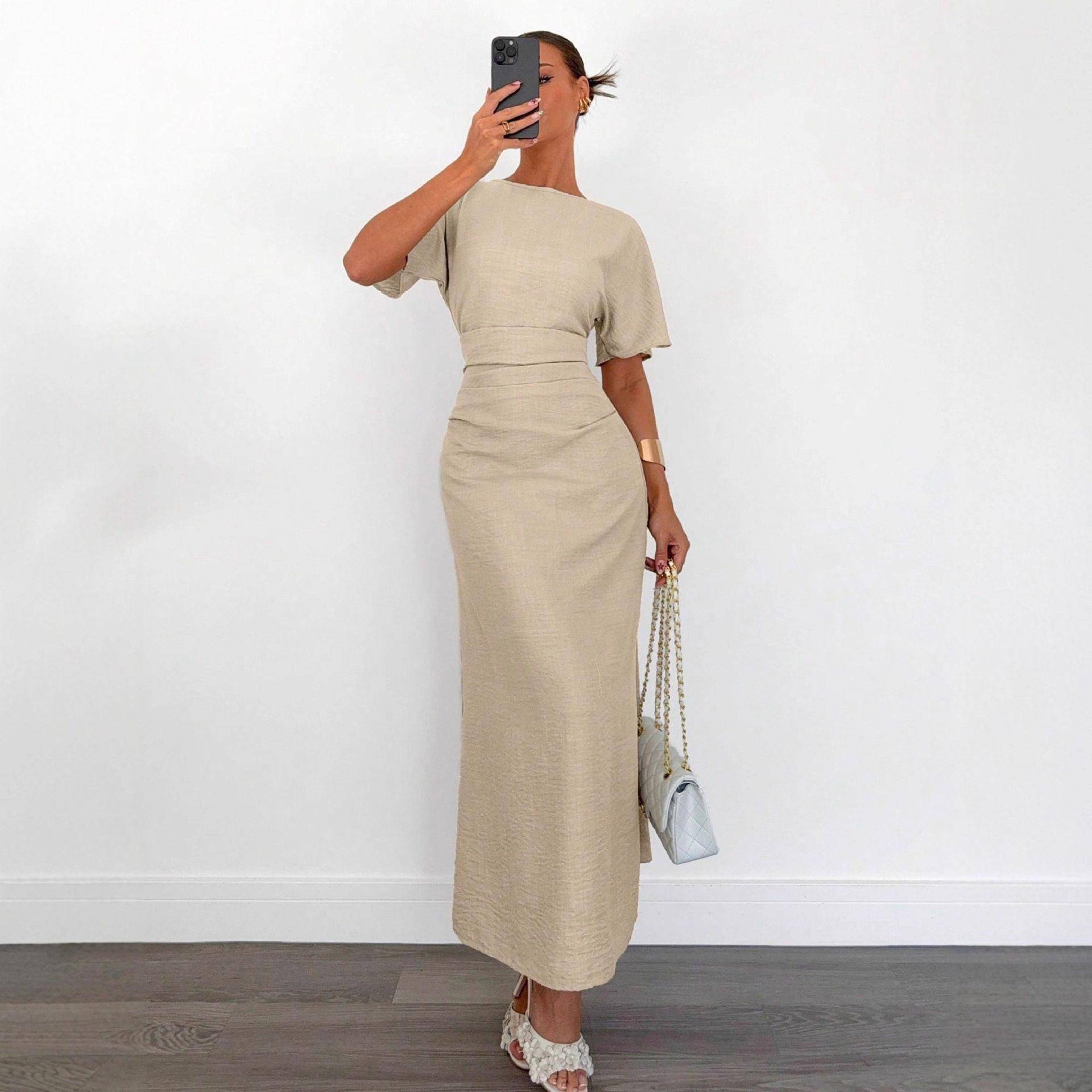 Women's Spring and Summer Casual Elegant Dress with a图片