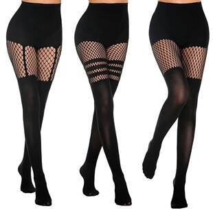 Women Sheer Tights Pantyhose Fishnet Cutout Mesh See