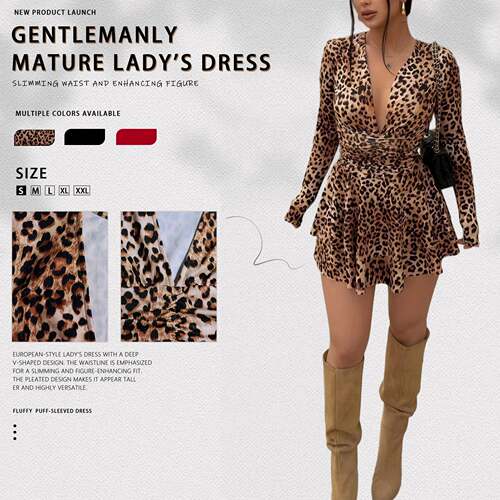 Women's Deep V Neck Long Sleeve Bodycon Dress Summer &