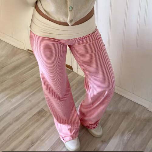 Women's Colorblock Striped Casual Fashion Pants Casual Chic