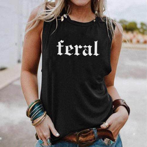 Casual Crew Neck Tank Top Summer Sleeveless Vest with