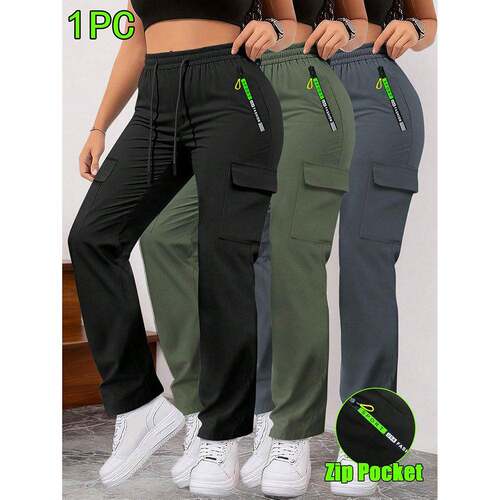 Women's 4-piece multi pocket zipper workwear casual pants