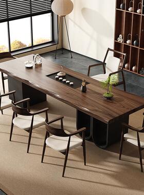 南美胡桃木实木茶桌椅现组63215合家简约茶台原办公室用新中式木