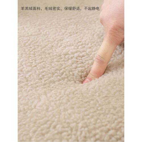 羔羊椅垫加厚毛绒冬季马可可蹄形餐椅垫拆卸和可清洗羊羔绒U的访
