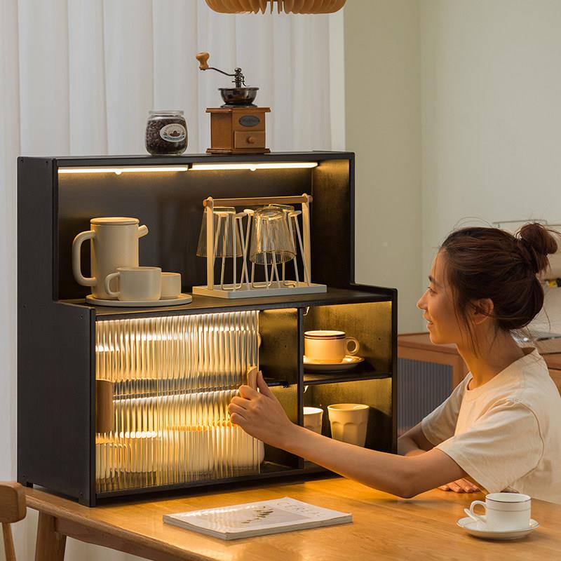桌面纳盒杯子柜纳柜茶具展示子餐具收纳柜水杯置物架收杯收架