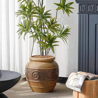 覆古老盆泥花大花落地式客厅阳装NLQ台民宿饰盆户外庭院镁泥花盆