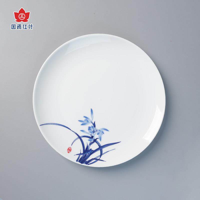 叶陶景瓷镇高温细白红瓷1EXR0英寸呙盘德单件散瓷