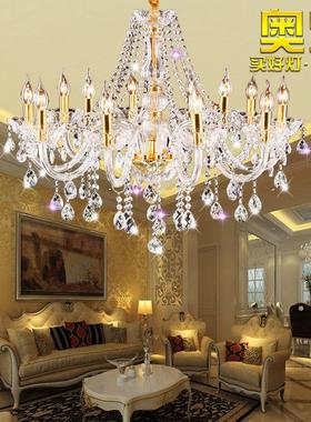 欧式烛蜡水轻晶吊灯客厅卧室餐厅房间奢NXR代现法式大气金色灯饰