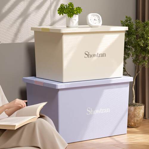 简约大加厚SHOWTRAN收箱塑料卡通纳整理箱家用车号载特储物大箱收
